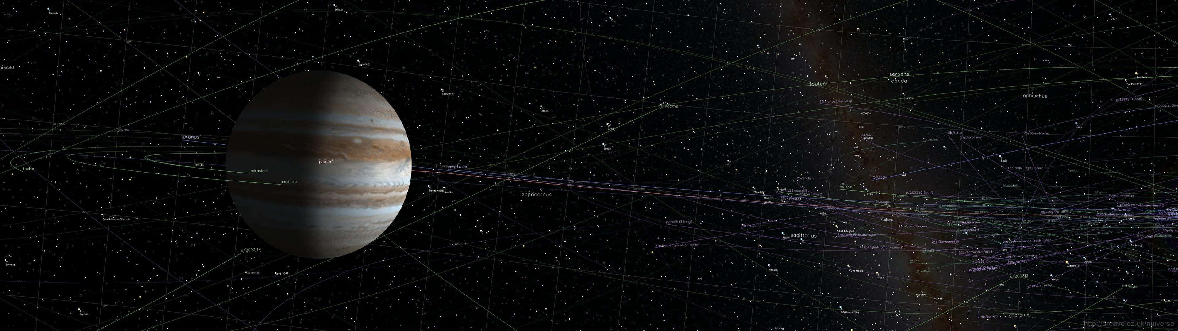 Einraumschiff Wird Zusammen Mit Einem Planeten Und Anderen Raumschiffen Gezeigt. Wallpaper