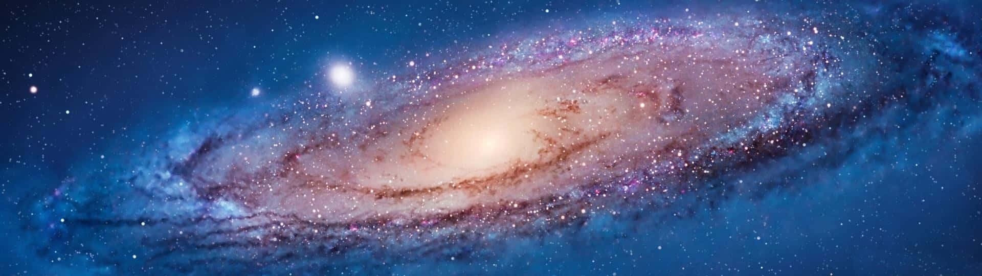 The Galaxy Is Shown In A Blue And Blue Color Wallpaper