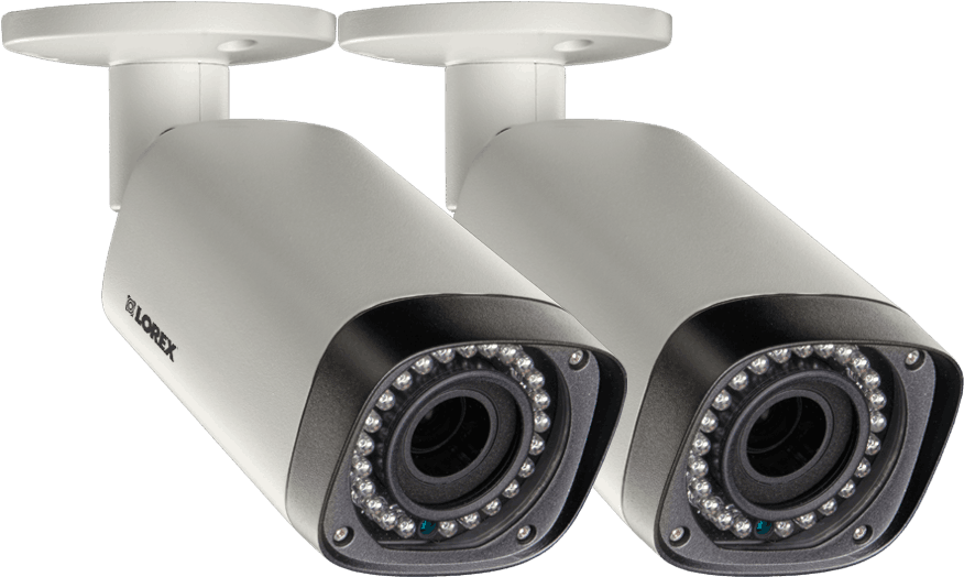 Dual Security Cameras Installation PNG