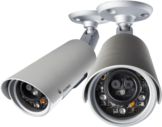 Dual Security Cameras Setup PNG