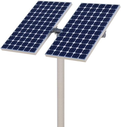 Dual Solar Panels Standing PNG