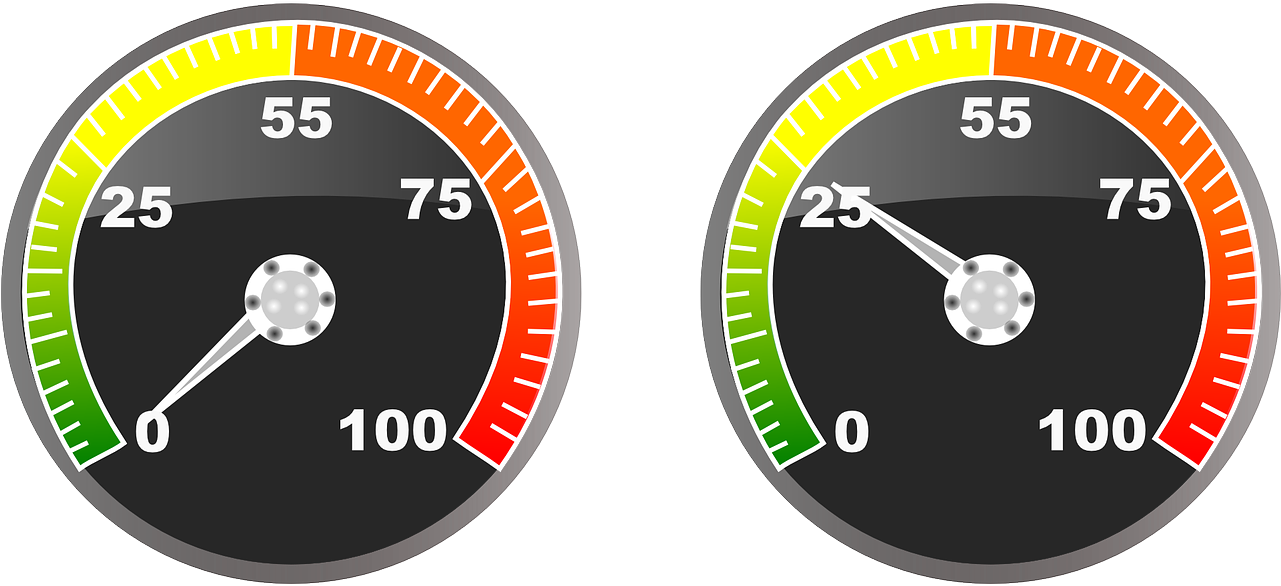 Dual Speedometer Comparison PNG