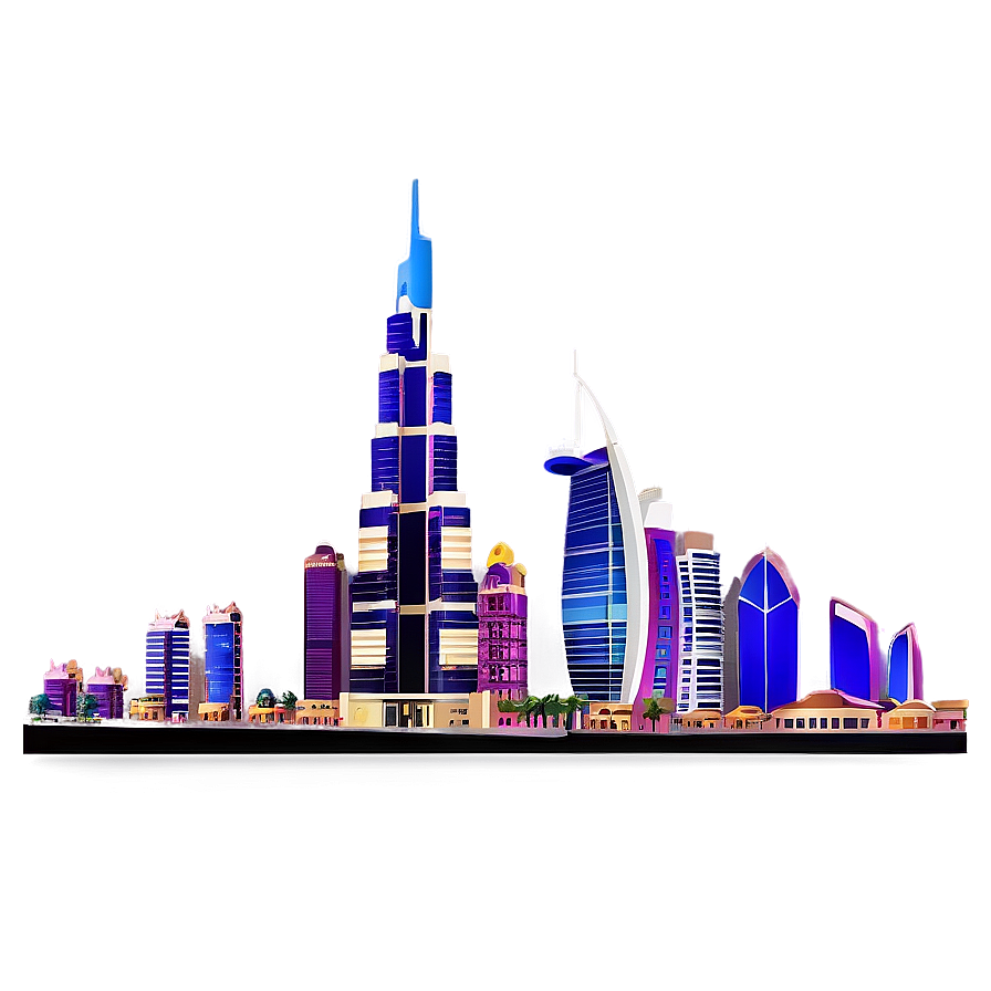 Download Dubai Business Bay Skyline Png Kxx | Wallpapers.com