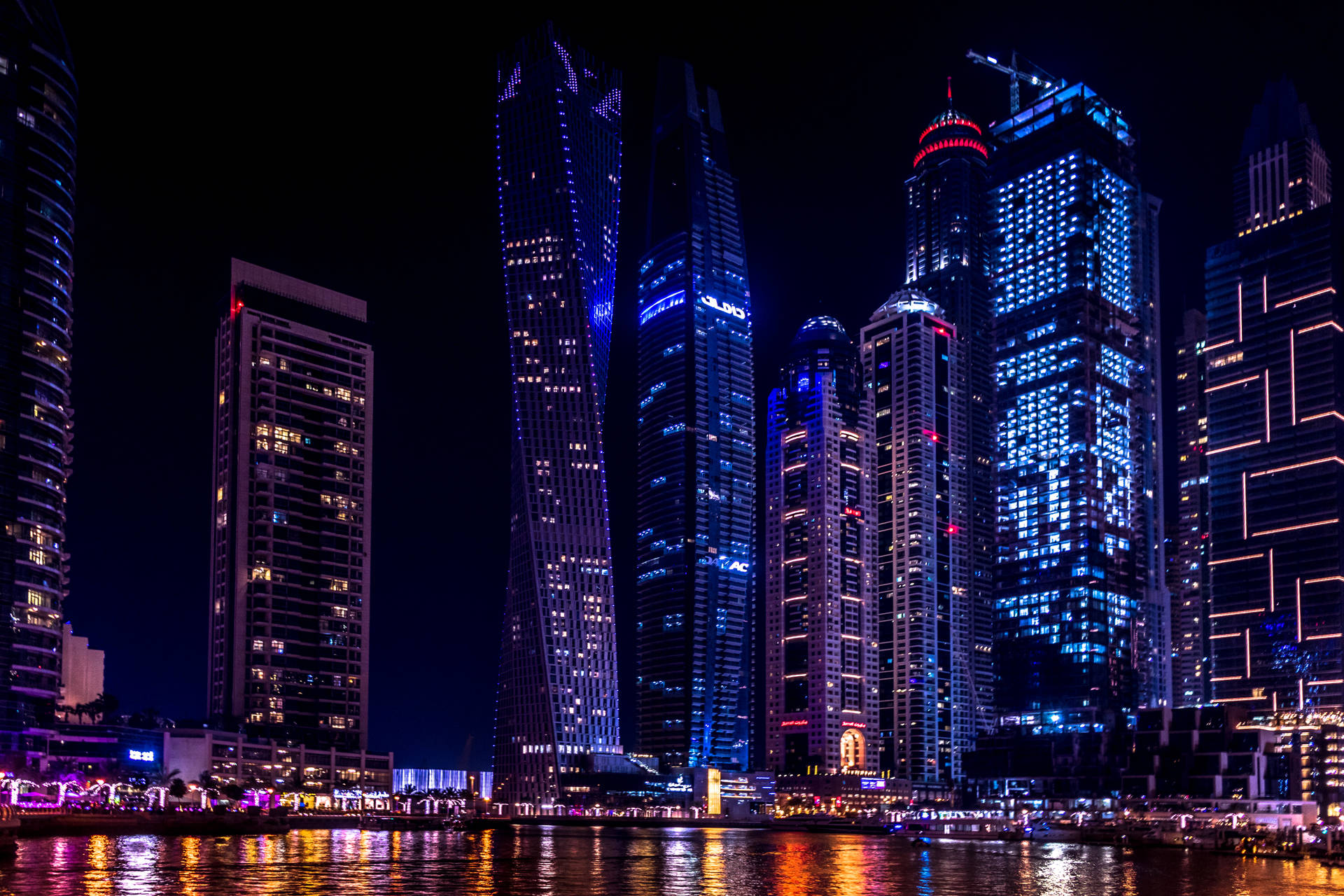 Dubai City At Night Photo