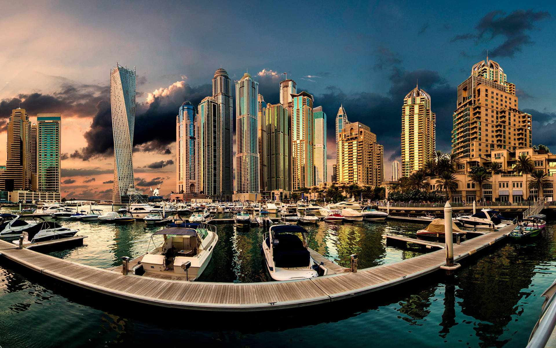 Dubai Dock HD Landskab Skrivebord Tapet Wallpaper
