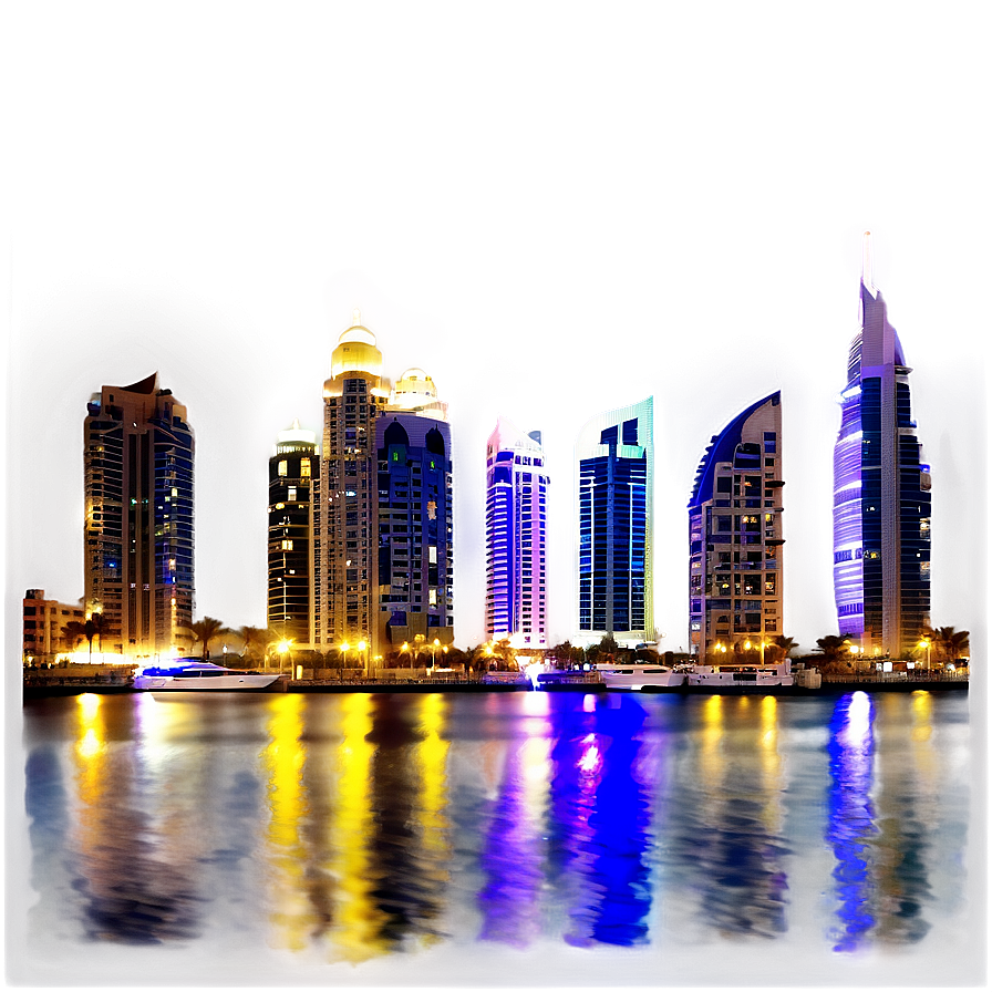 Dubai Marina Night View Png Tyd92 PNG