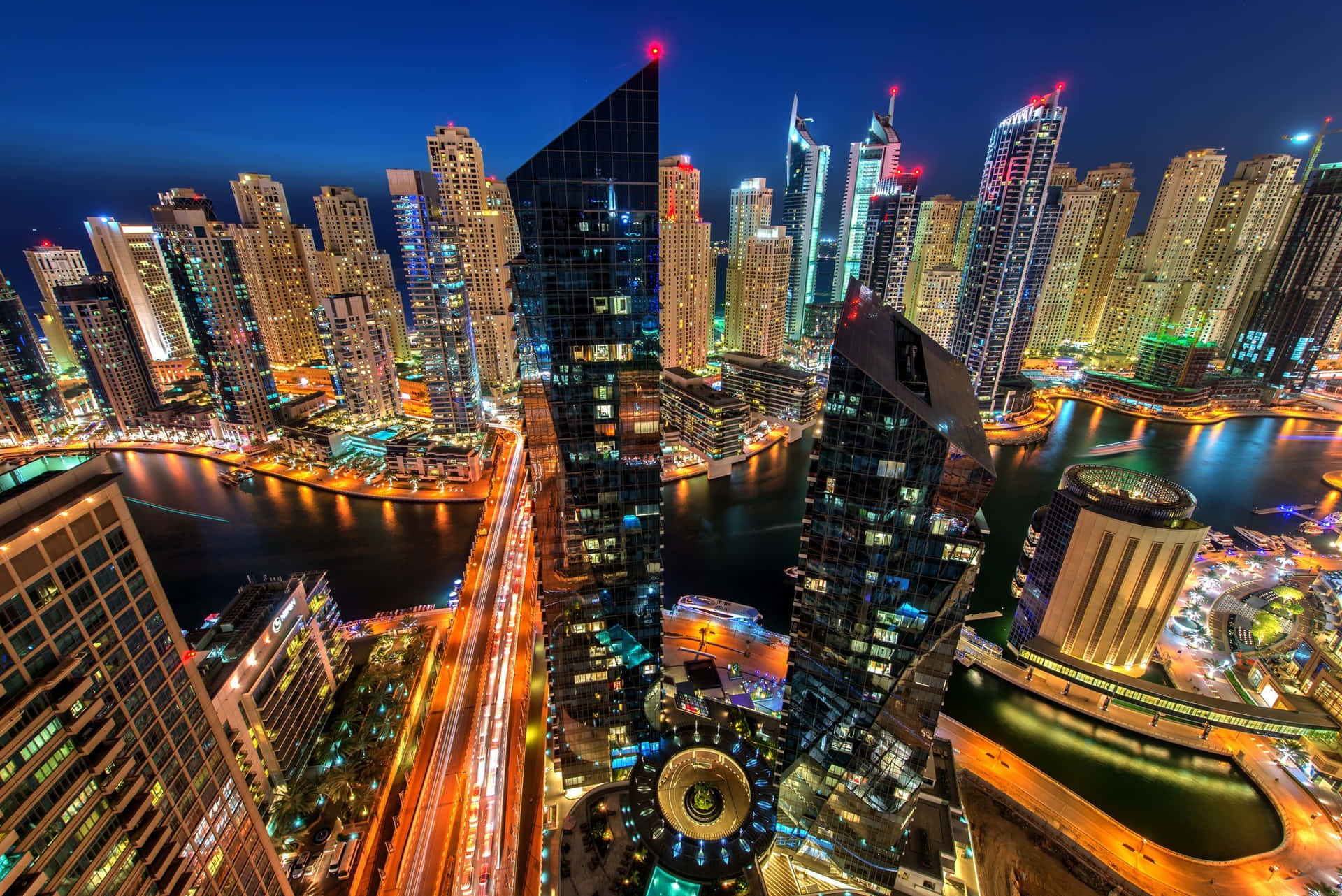 Dubaisstadssilhuett På Natten