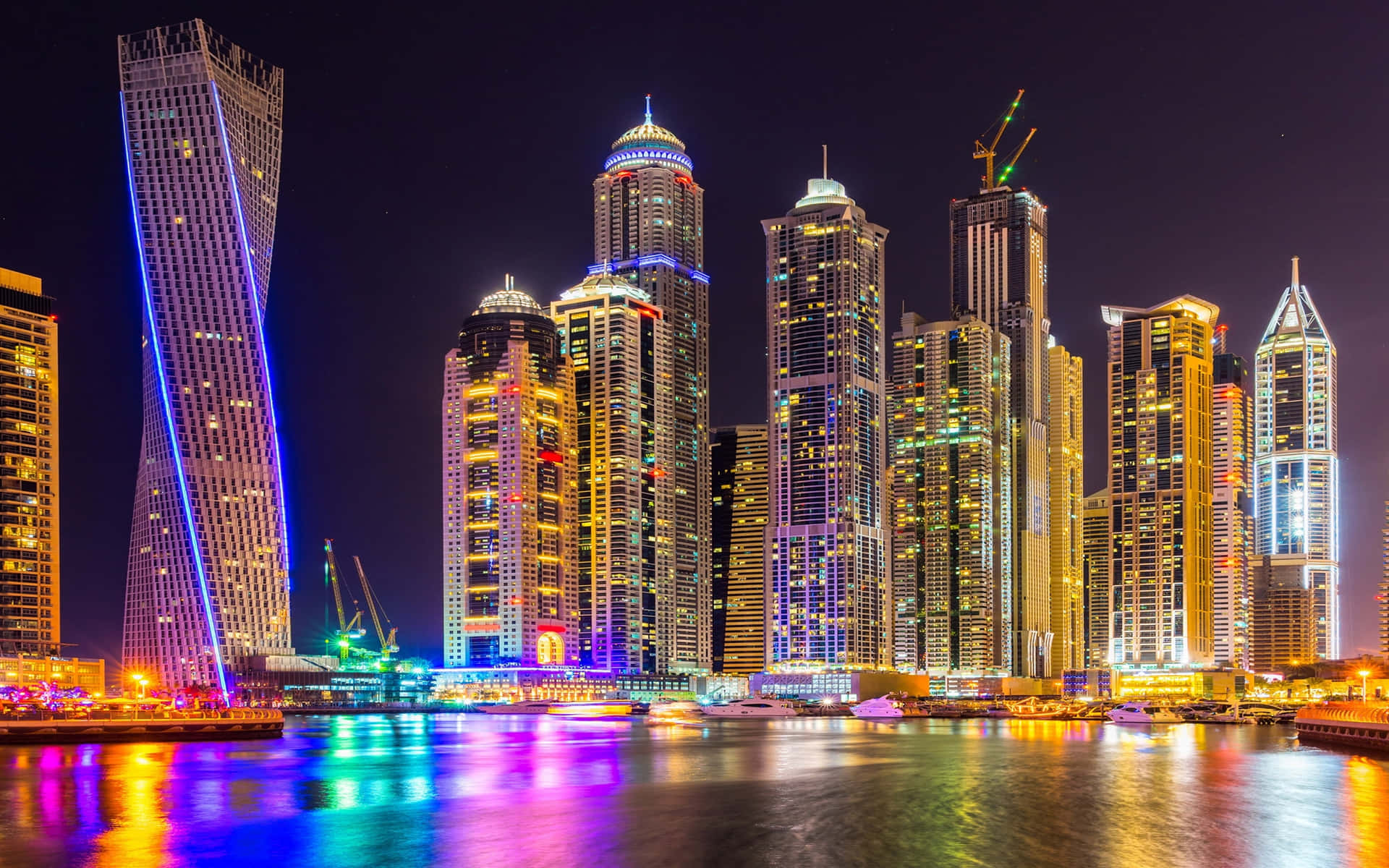 Atemberaubenderblick Auf Die Ikonische Skyline Von Dubai