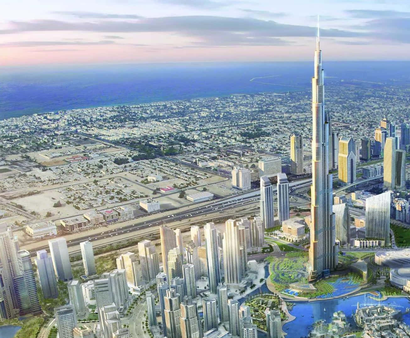 The iconic city skyline of Dubai