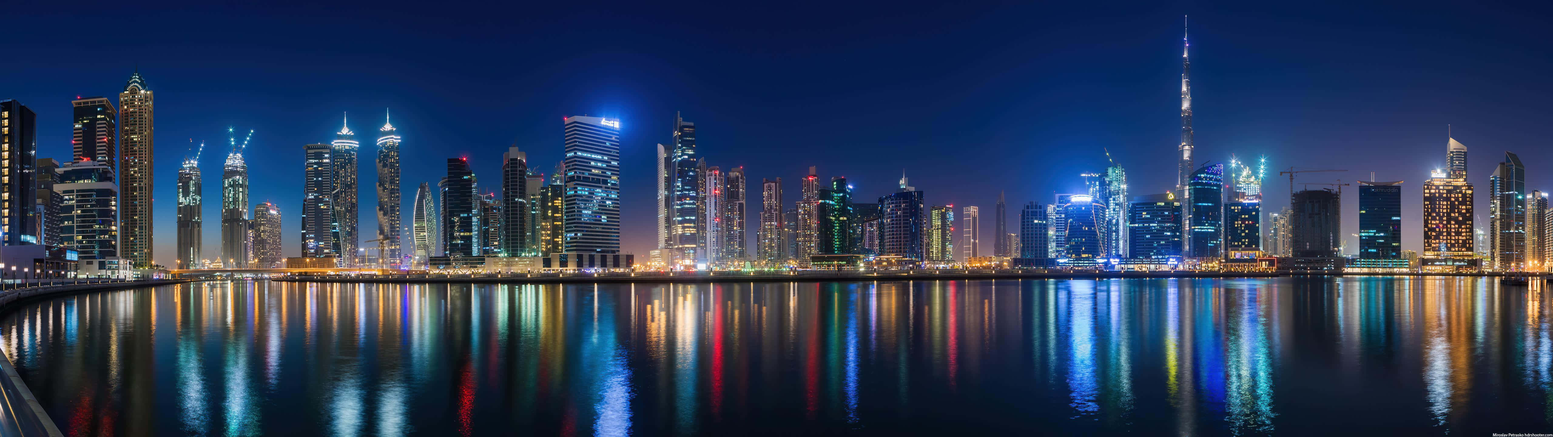 Dubai_ Skyline_ Night_ Panorama Wallpaper