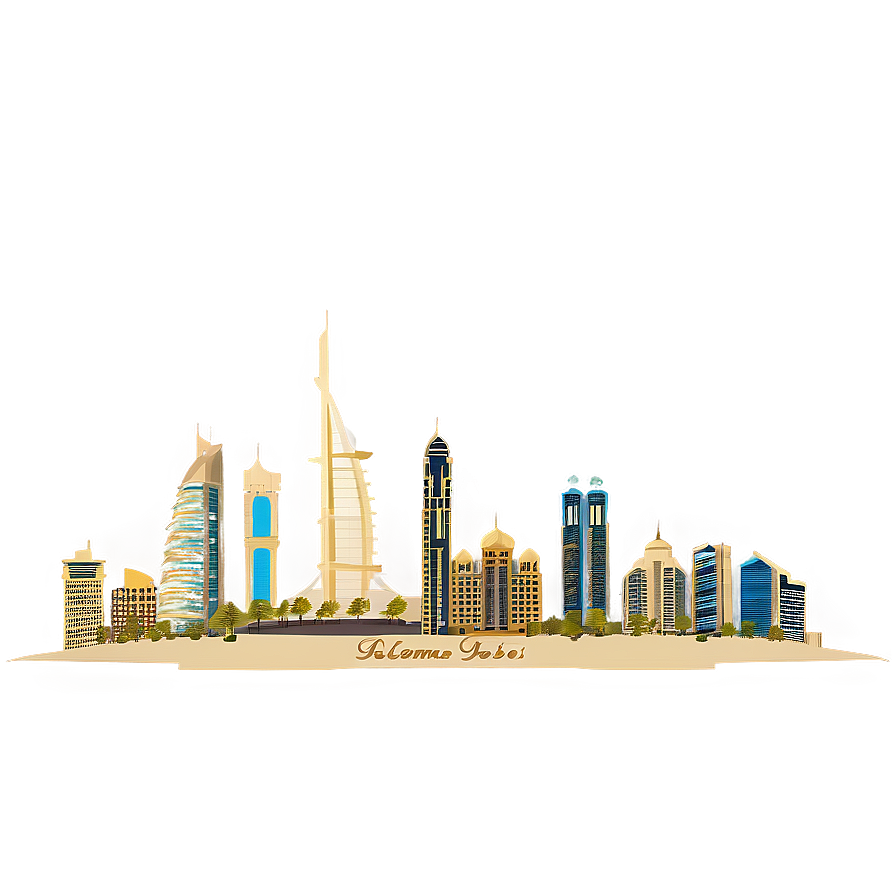 Download Dubai Skyline Png Lkw16 | Wallpapers.com