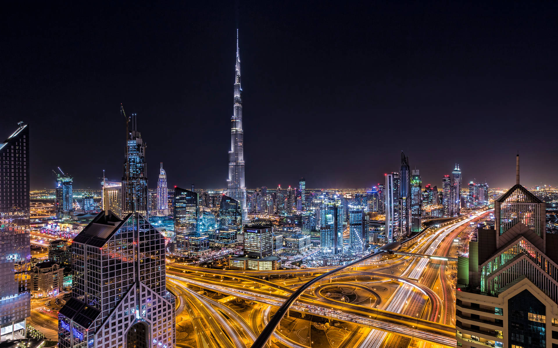 Dubai Uae City Lights Wallpaper