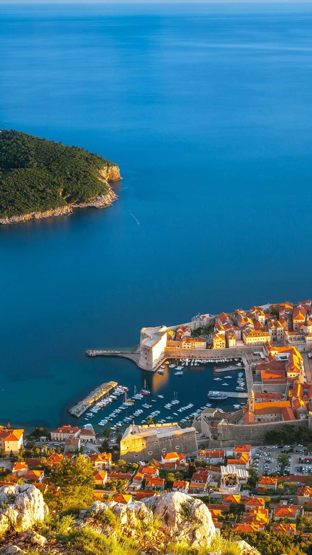 Vistapanoramica Dell'oceano A Dubrovnik Sfondo