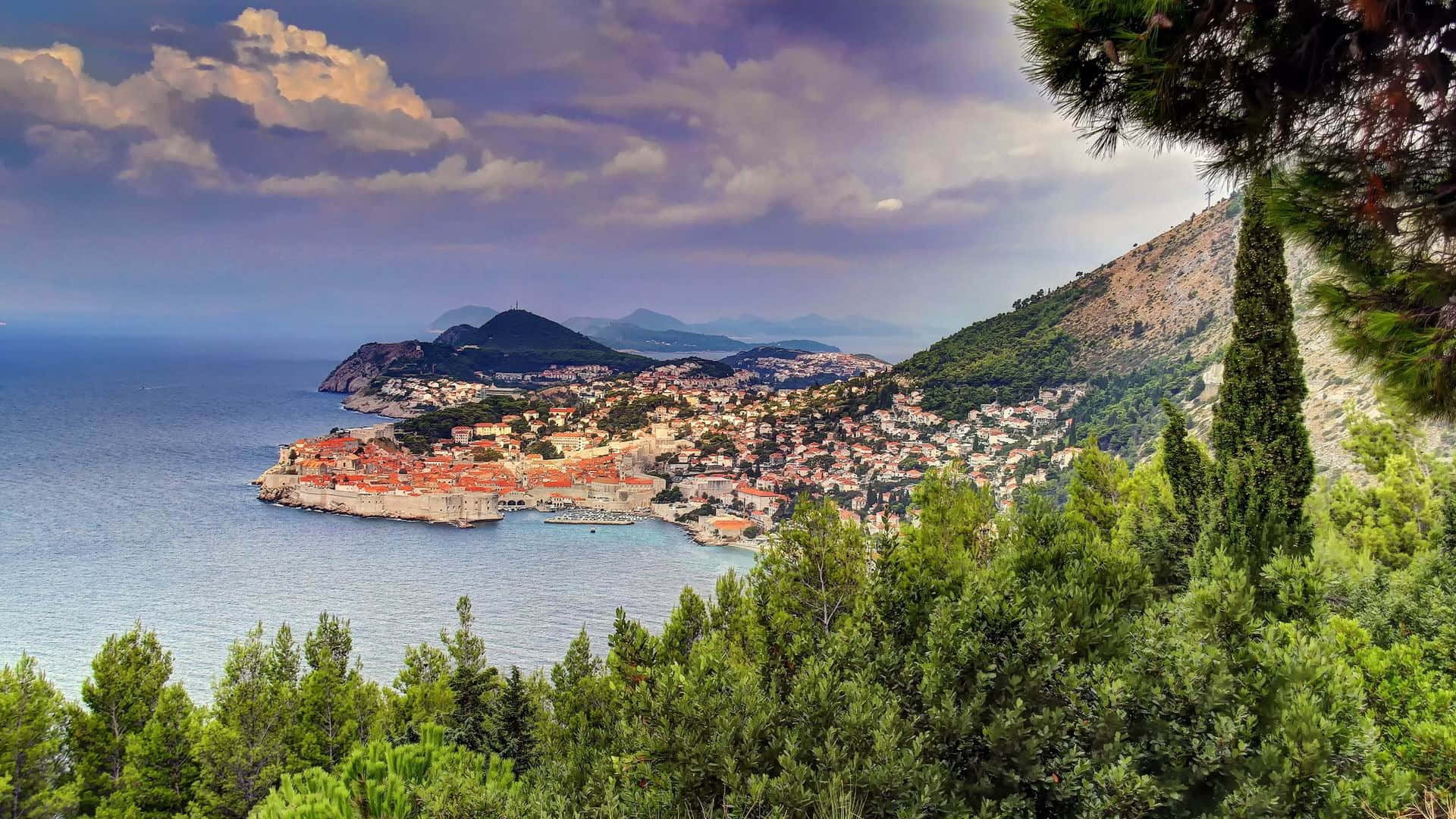 Maestososkyline Di Dubrovnik, Sito Del Patrimonio Mondiale Dell'unesco. Sfondo