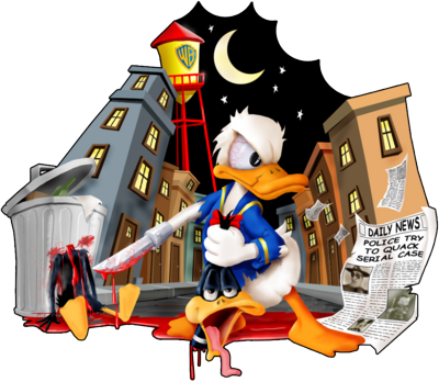 Duck Detective Cartoon Scene PNG