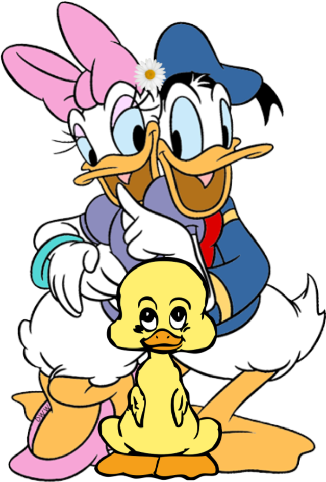 Duck Family Cartoon Characters PNG