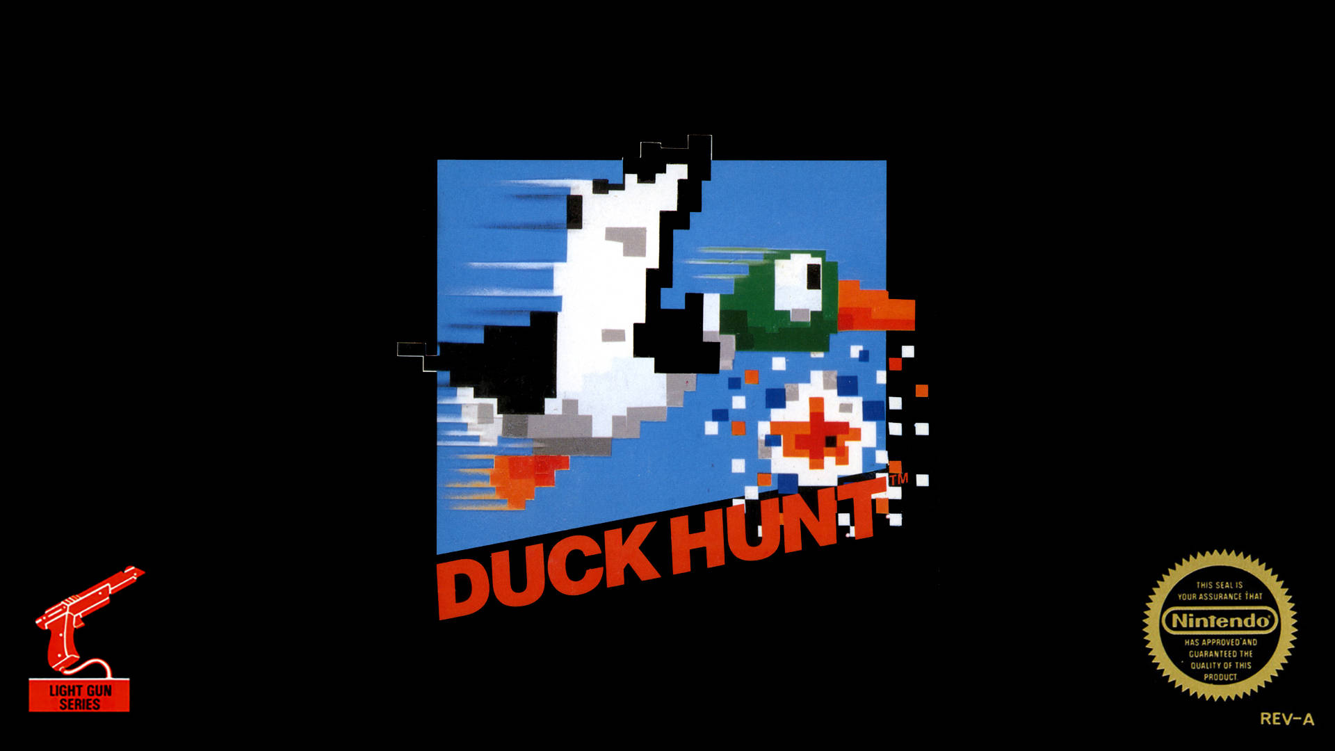 Duck Hunt Logo On Black Background Wallpaper