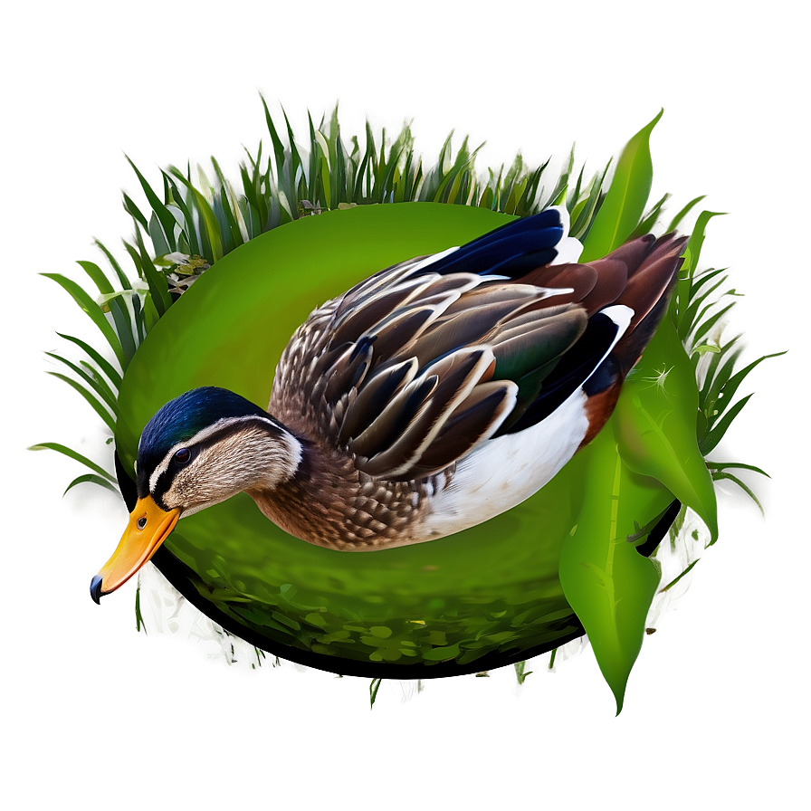 Duck In Pond Png 05032024 PNG