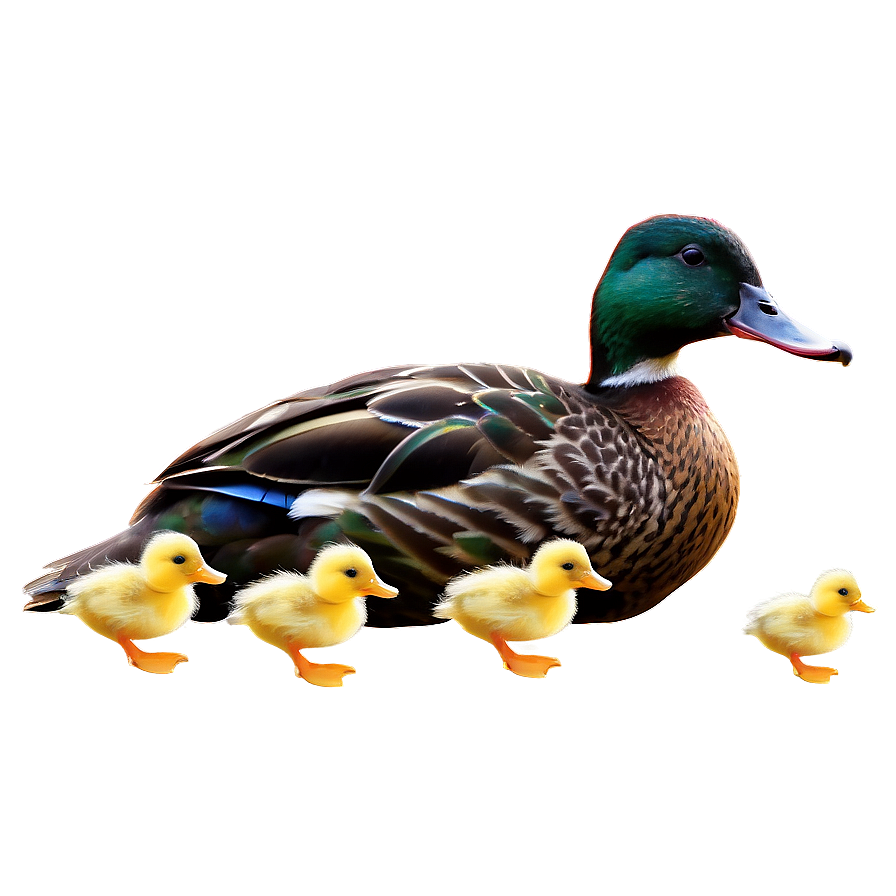 Duck With Ducklings Png 05032024 PNG