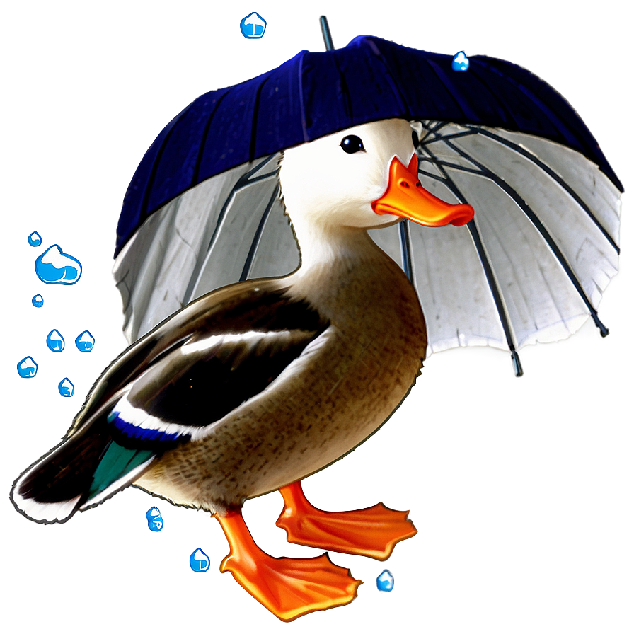 Duck With Umbrella Png Vhr PNG