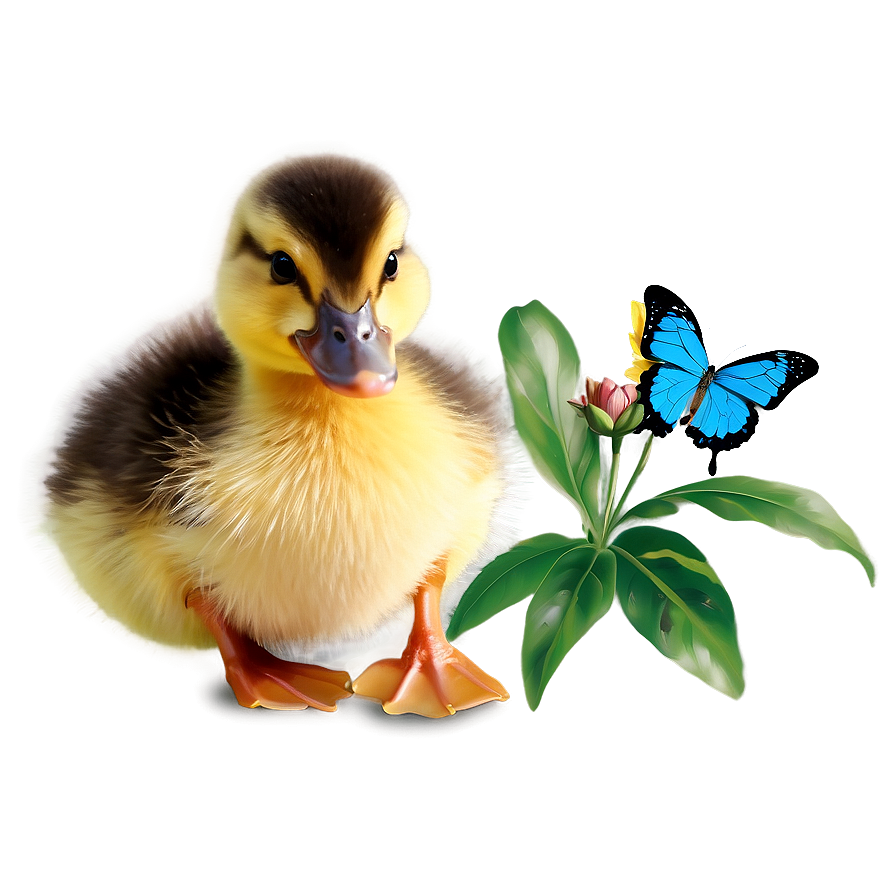 Download Duckling With Butterfly Png Ucq43 | Wallpapers.com