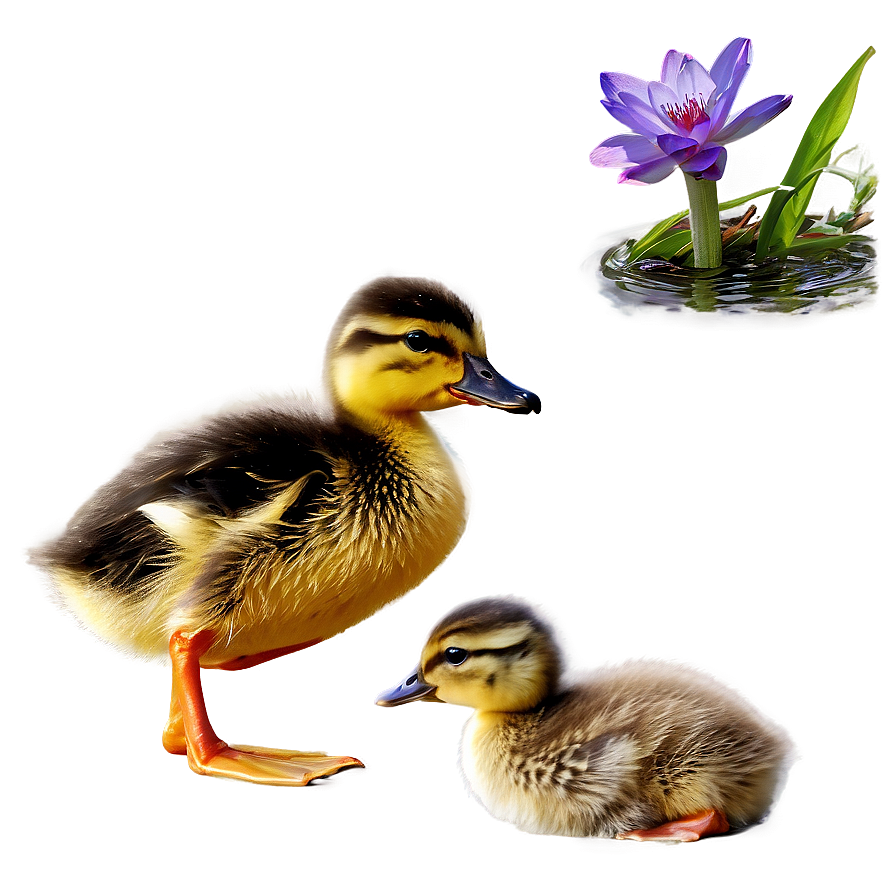 Duckling With Mother Png 06202024 PNG
