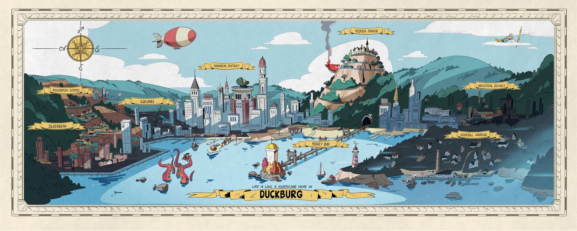 Ducktales Town Wallpaper