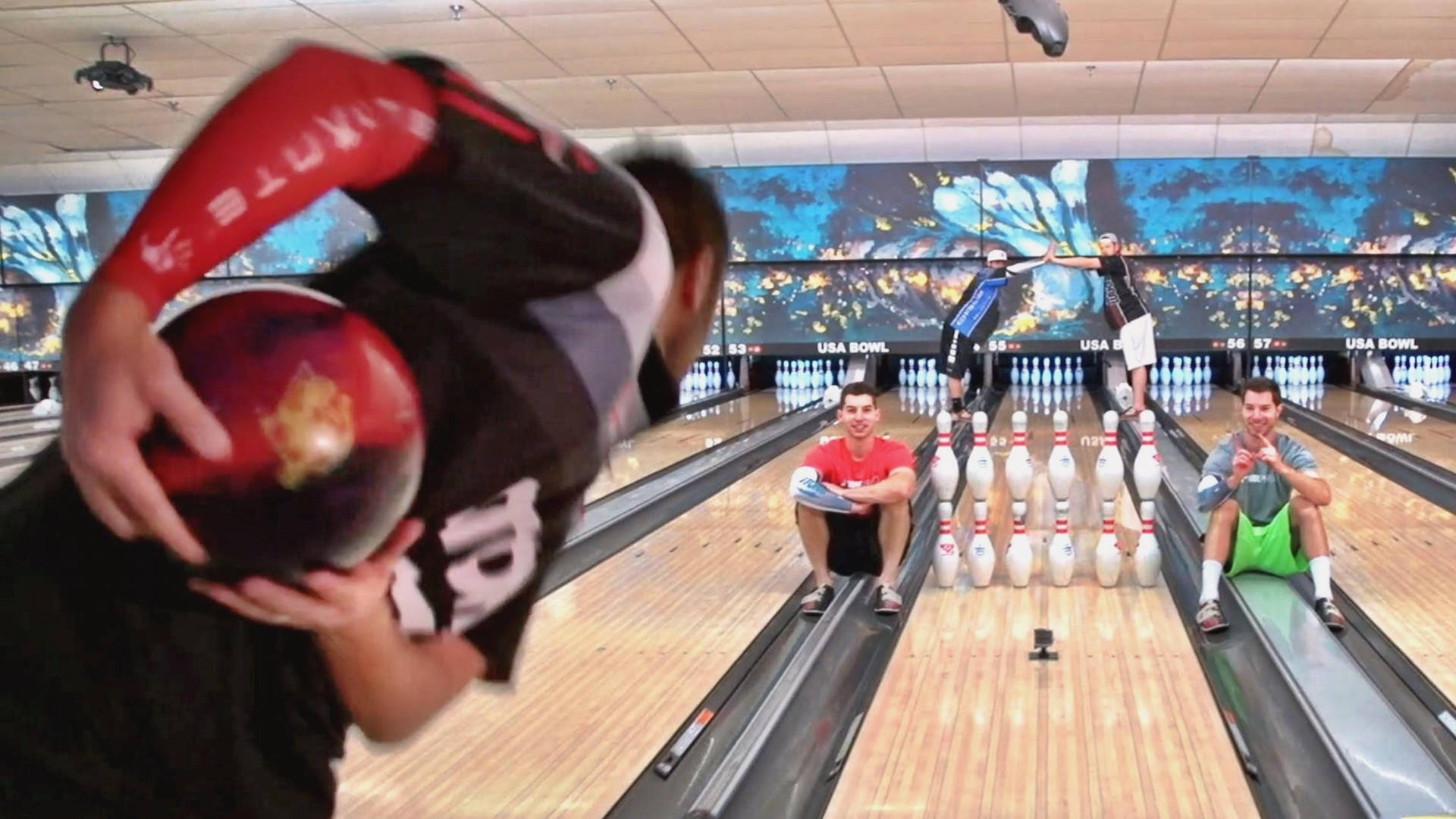 Dude Perfect Bowling Alley Wallpaper