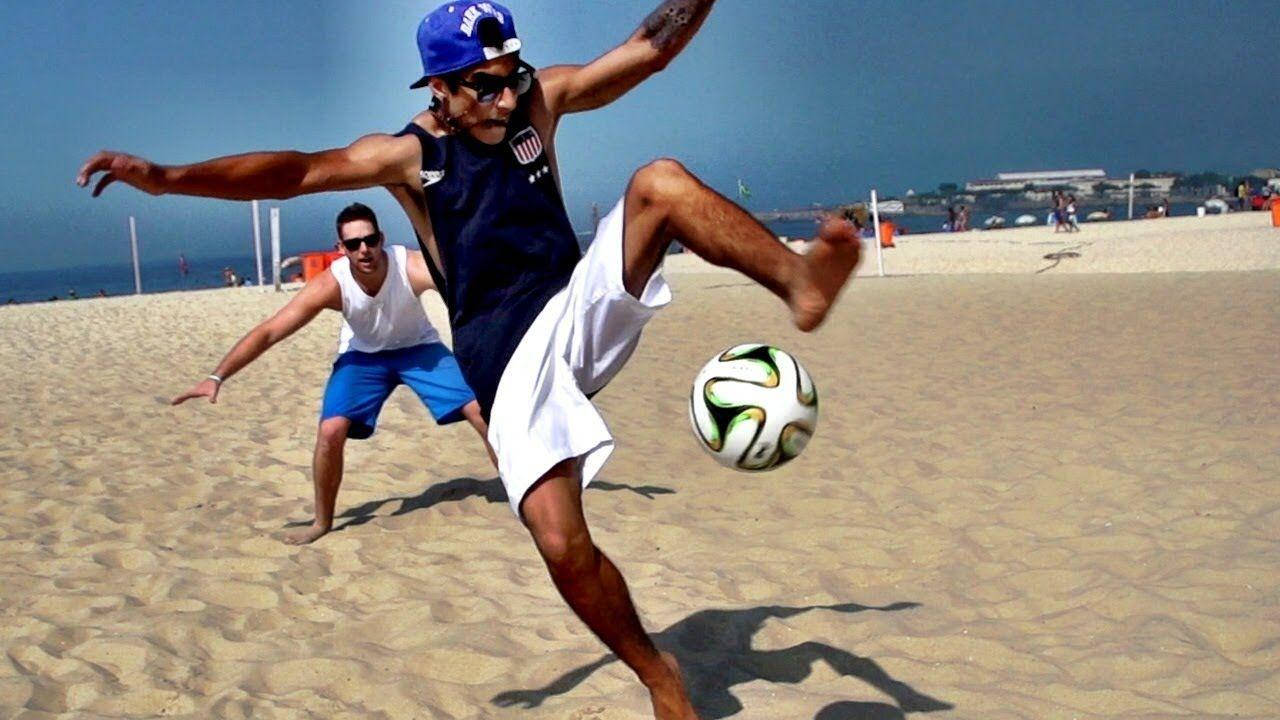 Dude Perfect Soccer At Beach Wallpaper