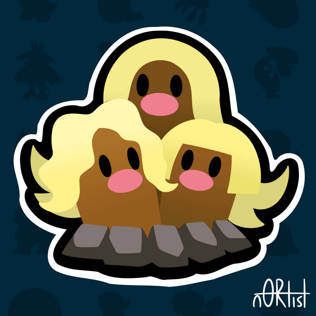 Dugtrio Art With Wigs Wallpaper