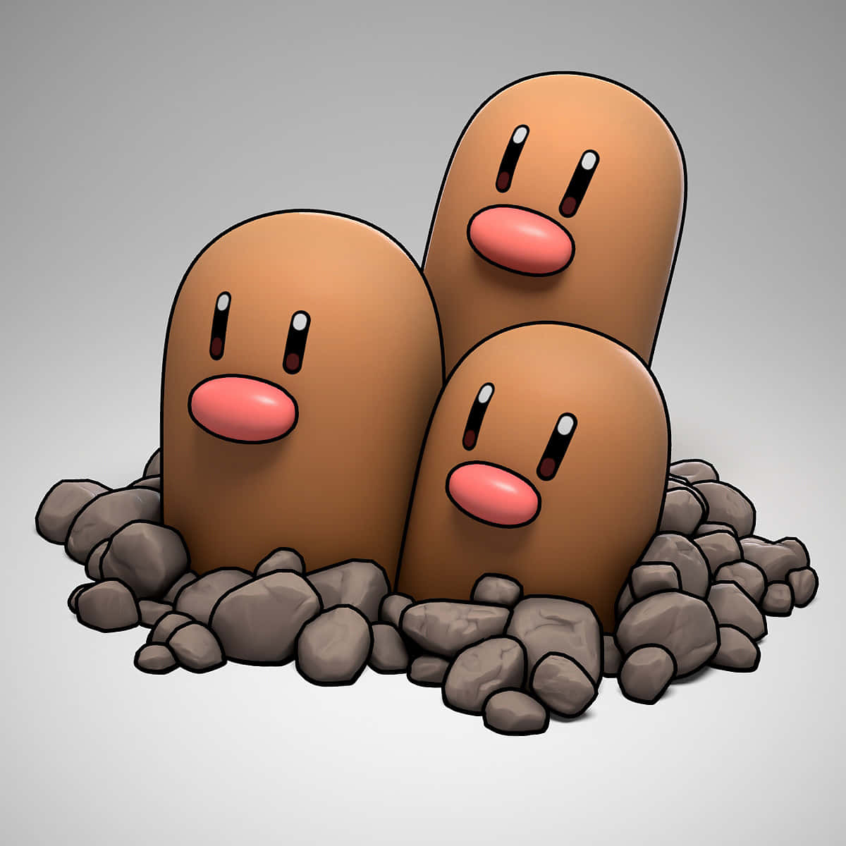 Dugtrio Surrounded By Rocks Wallpaper
