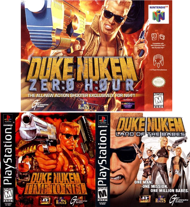 Duke Nukem Video Game Covers Collection PNG