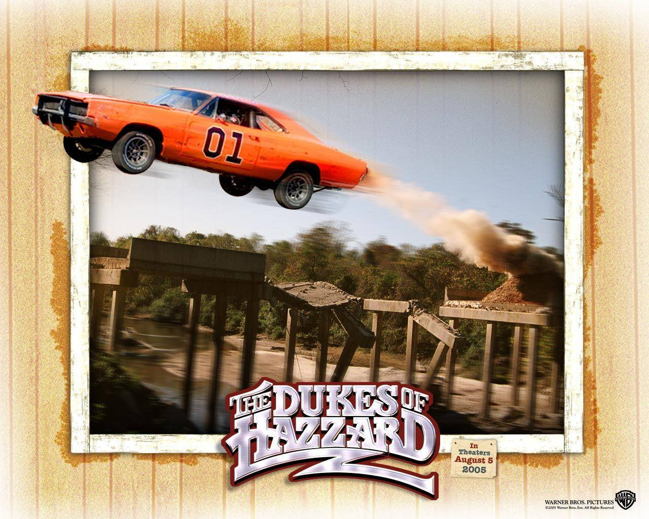 The Duke Boys in Action - Dukes of Hazzard Classic Car Jump Wallpaper