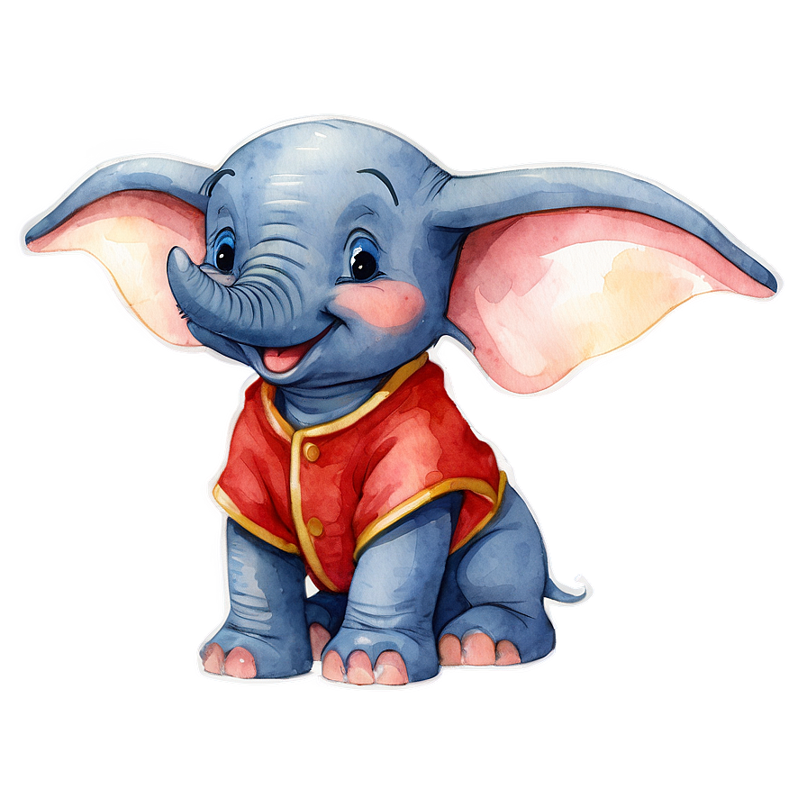 Download Dumbo Watercolor Illustration Png 95 | Wallpapers.com