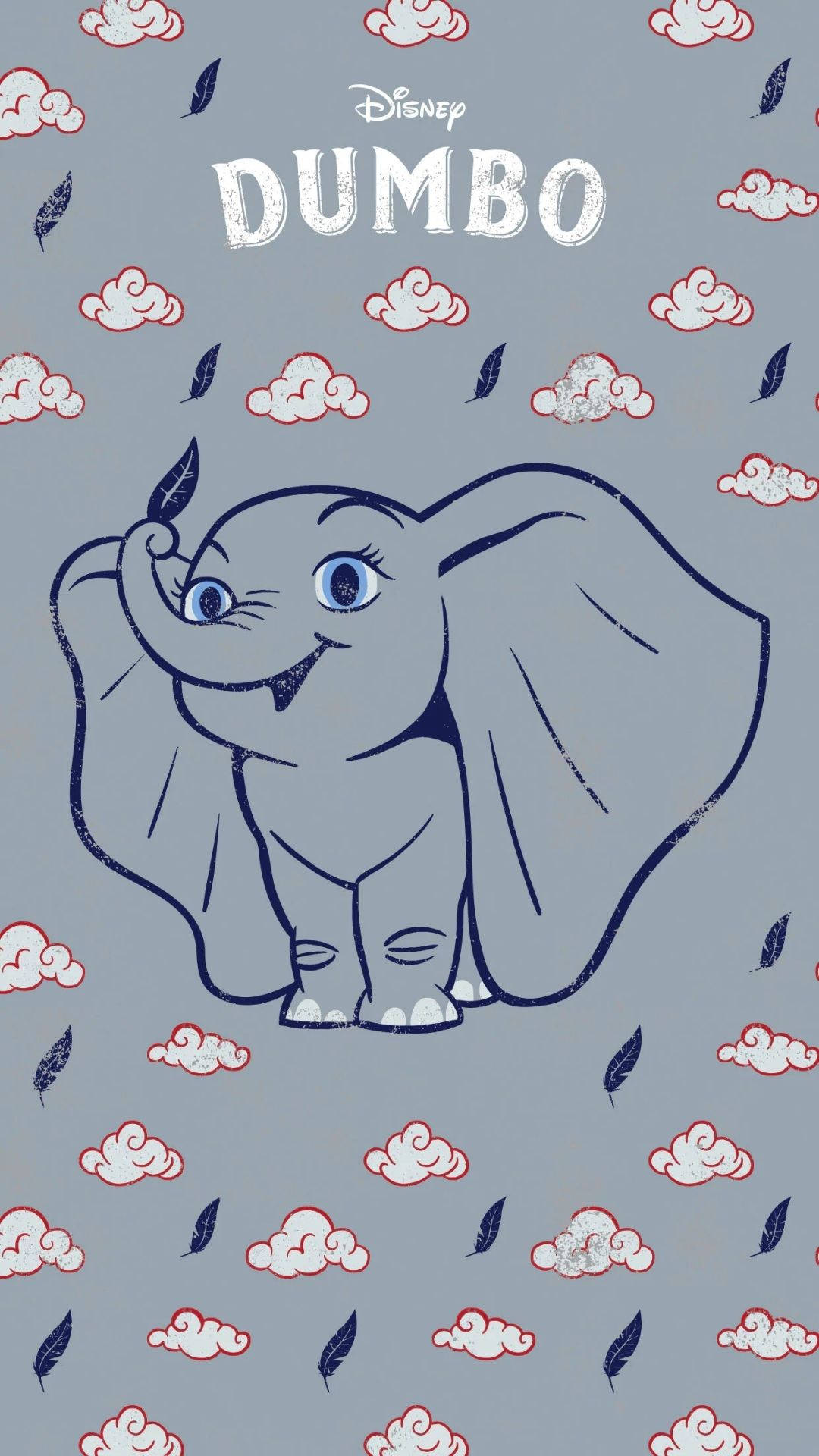 Dumbo With Black Feathers Background