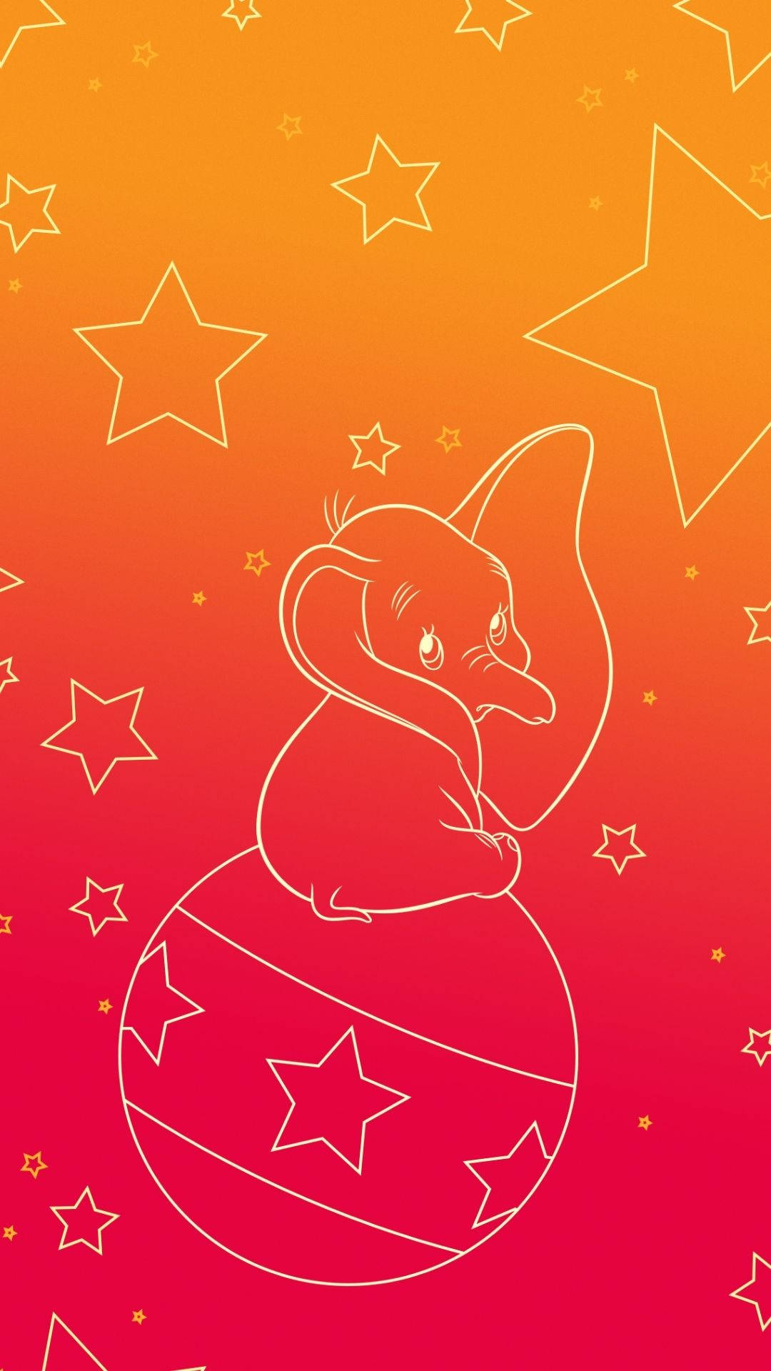 Dumbo With Dazzling Stars Background