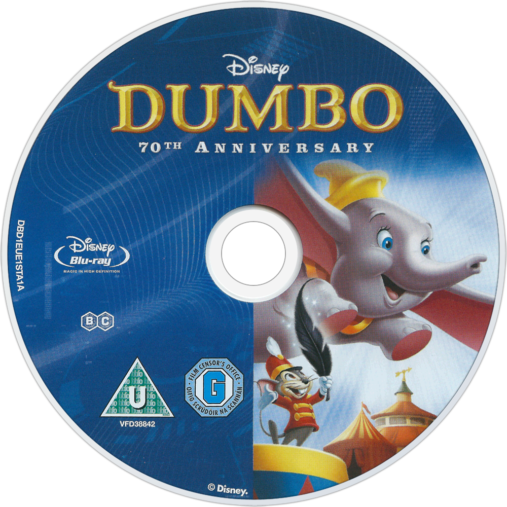 Dumbo70th Anniversary Bluray Disc PNG
