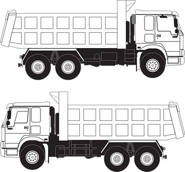 Dump Truck Vector Illustration PNG
