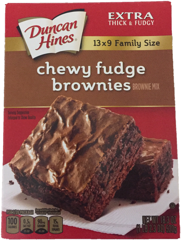 Duncan Hines Chewy Fudge Brownies Mix Box PNG