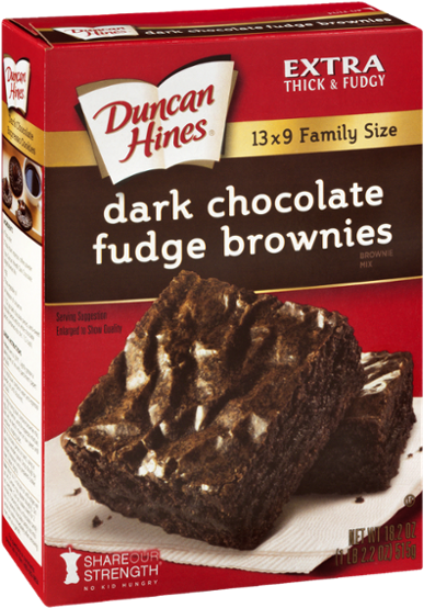 Duncan Hines Dark Chocolate Fudge Brownies Box PNG