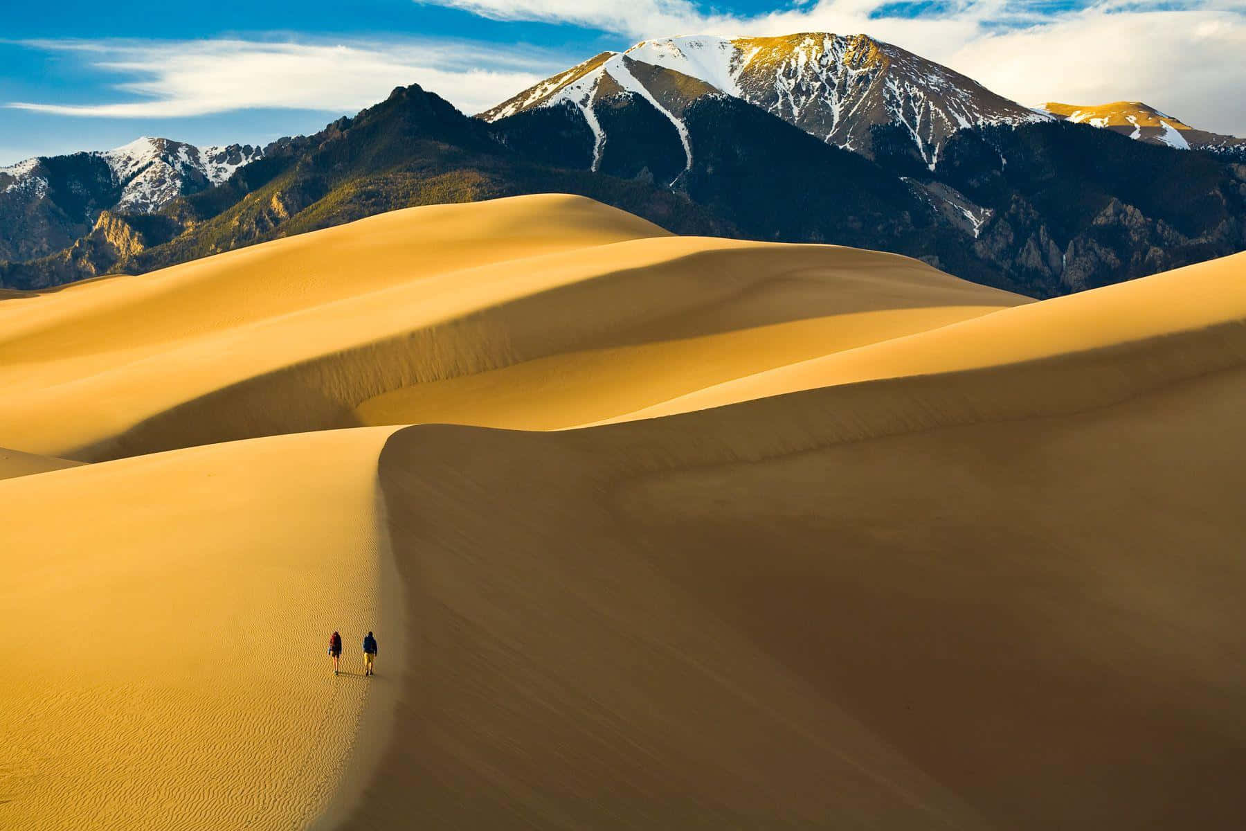 An epic desert landscape on the fictional planet Arrakis, better known as Dune.
