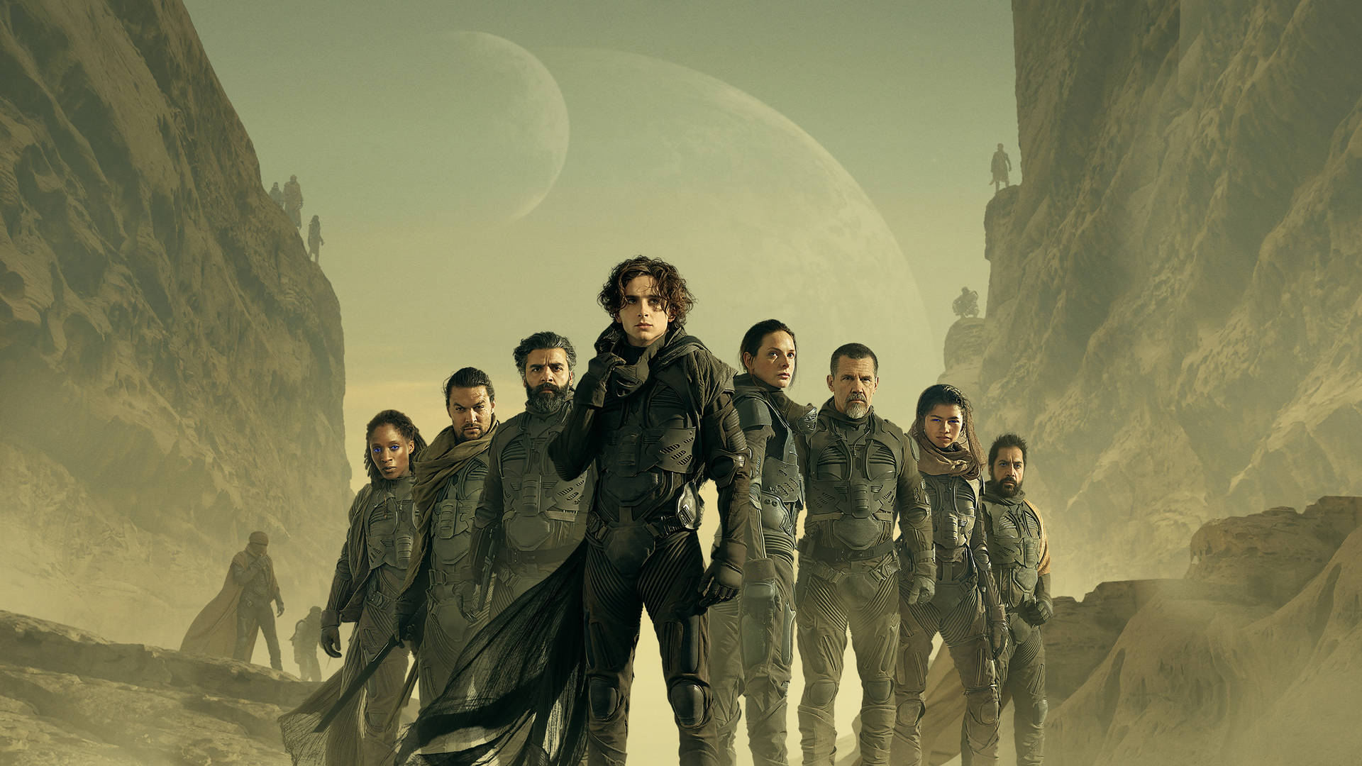 Dune Main Characters In Uniform Background