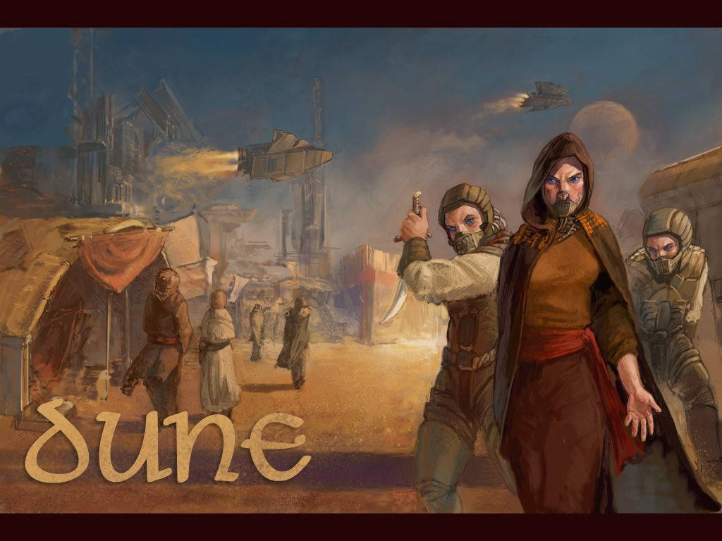 Dune Movie Inspired Cartoon Design Wallpaper