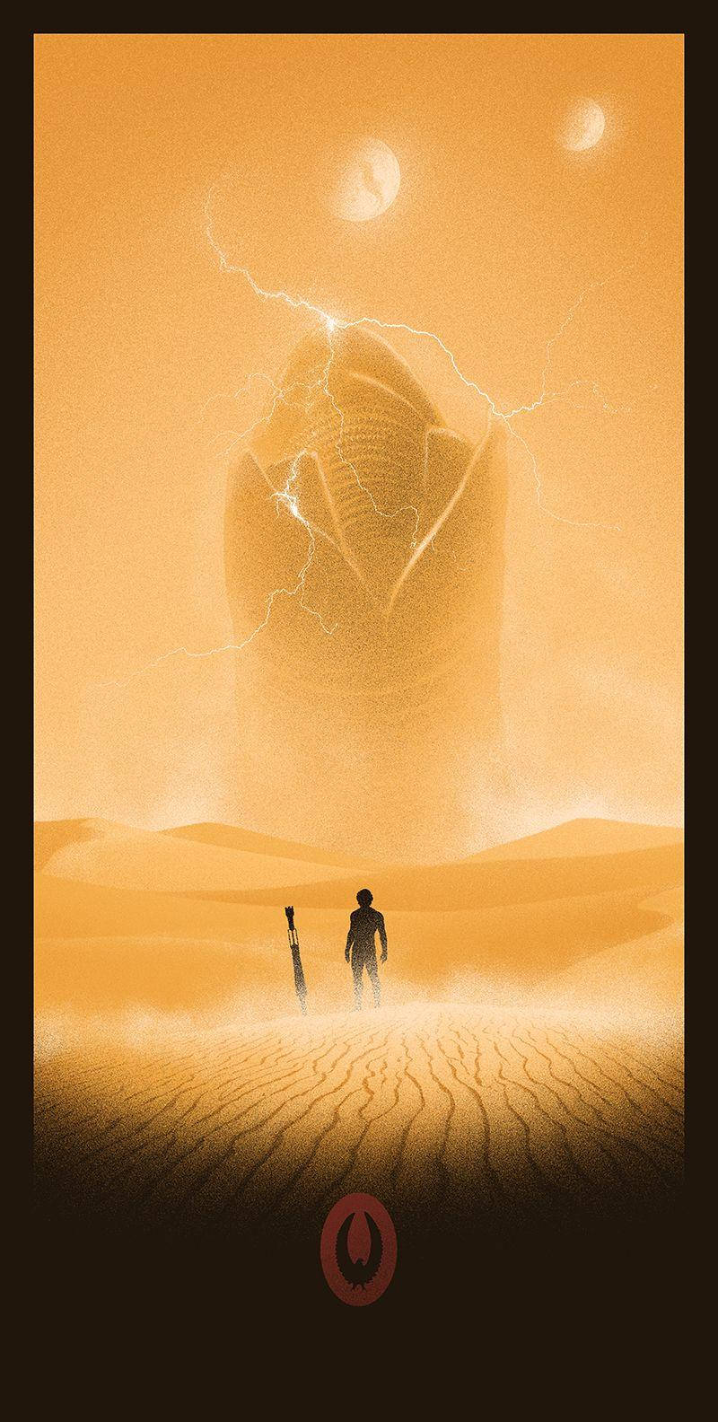 Dune Movie Framed Portrait Desert Monster Wallpaper