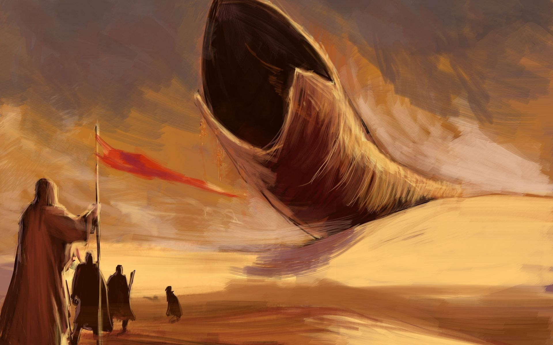 Paul Atreides leder sin familie i Dune-filmen Wallpaper