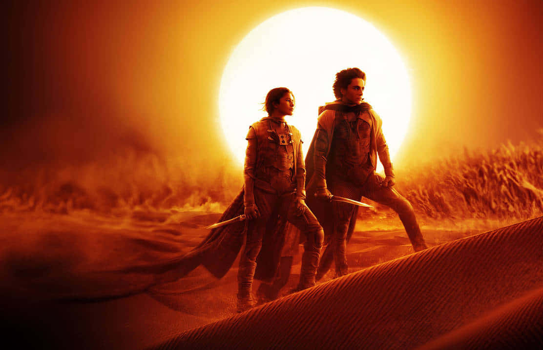 Dune Sandwalkers Backlitby Sun Wallpaper