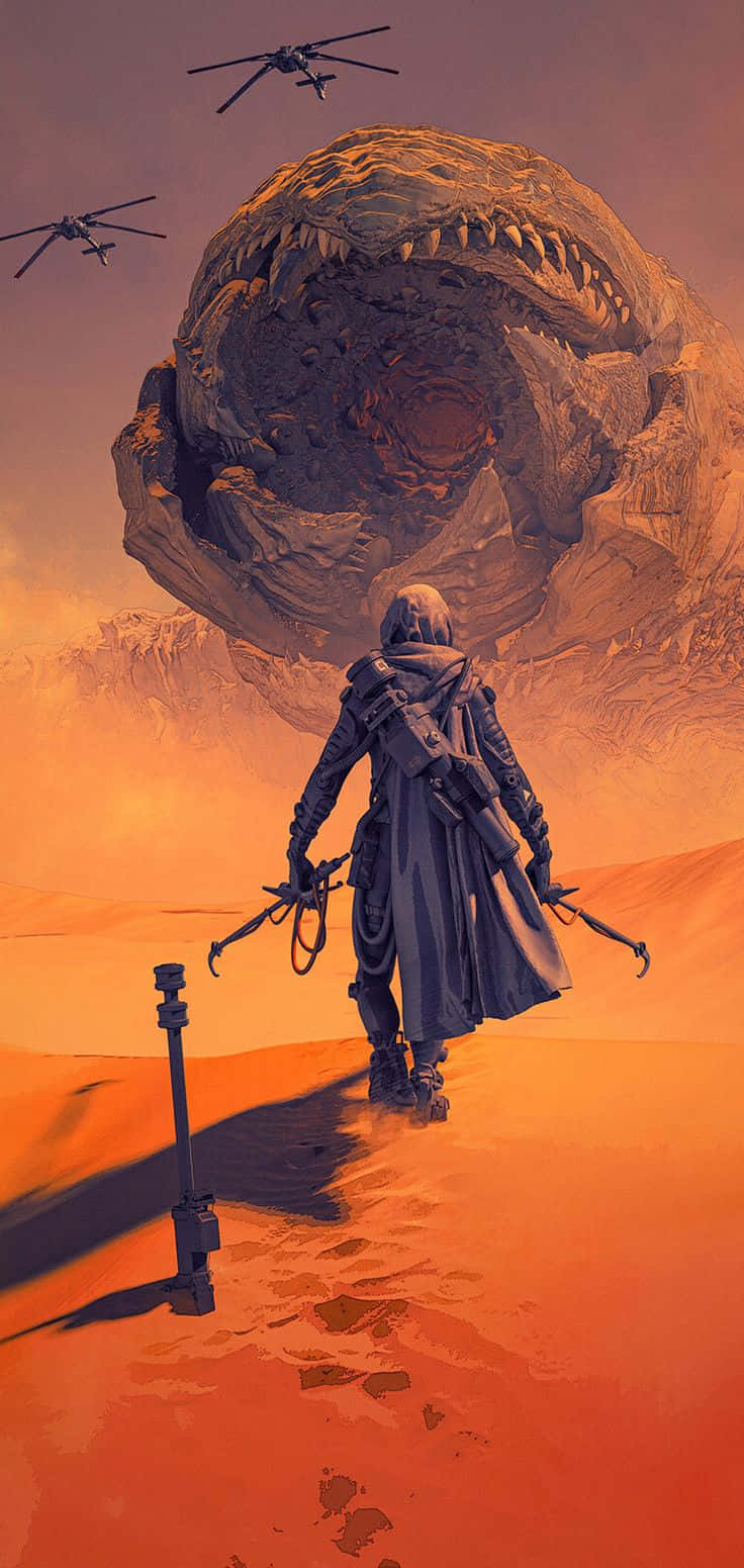 Dune Sandworm Encounter Wallpaper