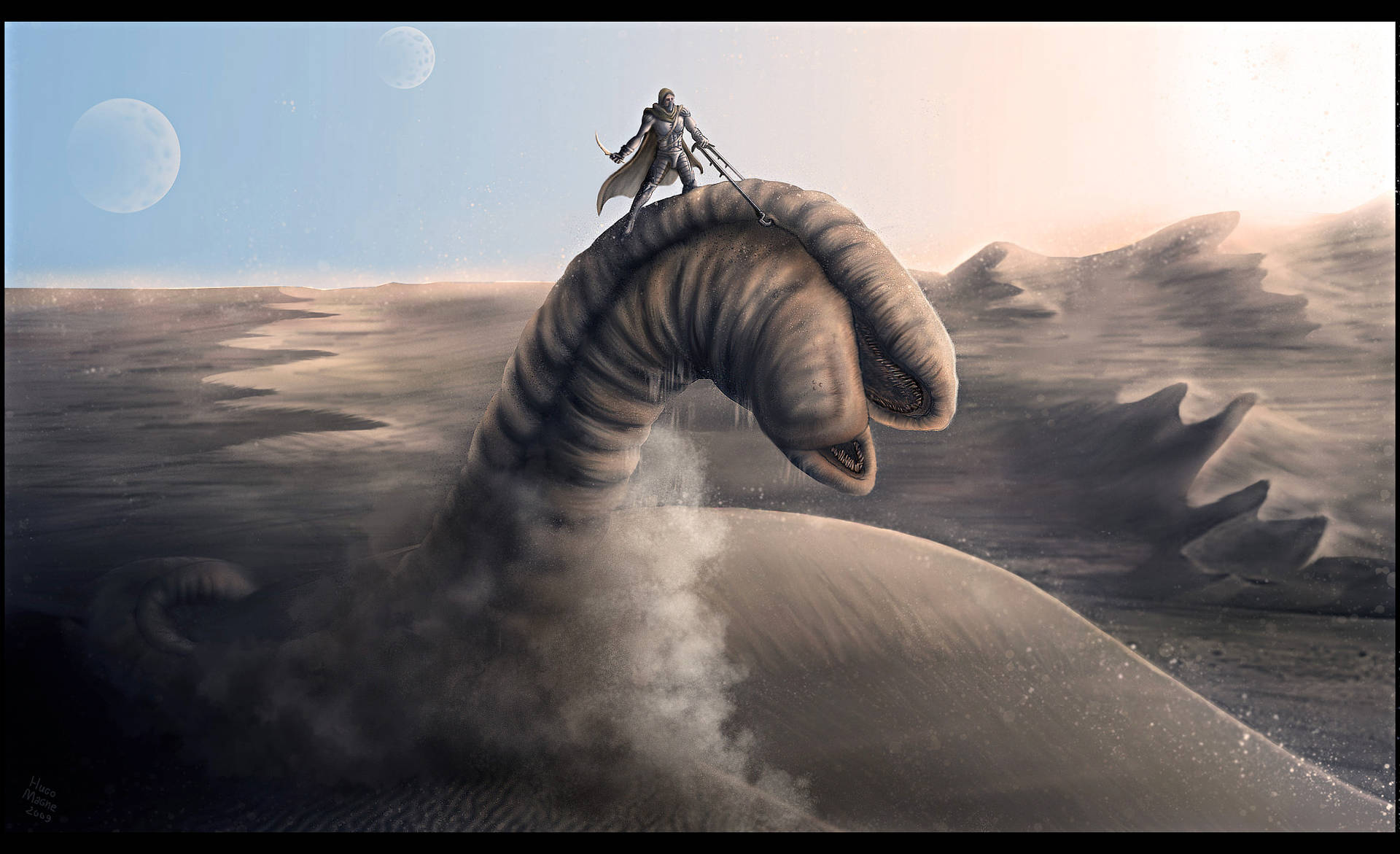Dune Sandworm Rider Background