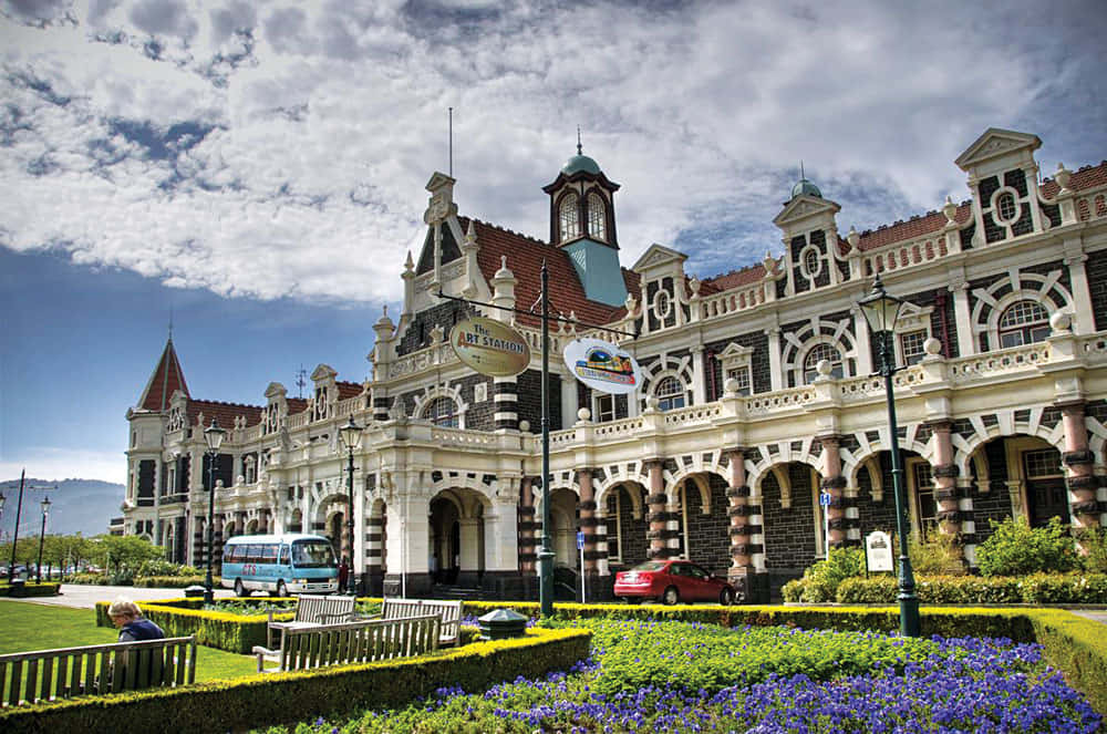 Dunedin Railway Station New Zealand Wallpaper