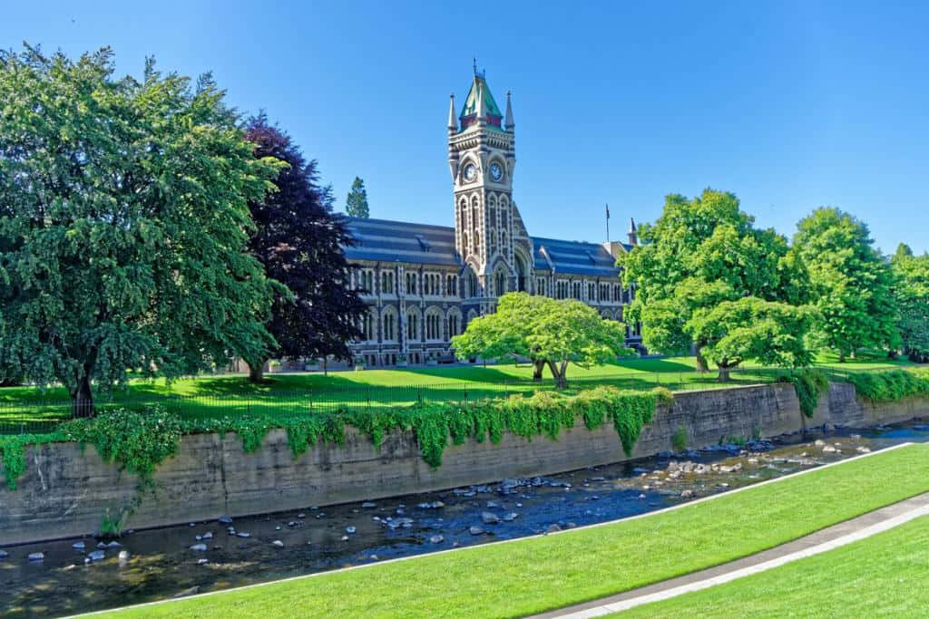 Dunedin Universityof Otago Clocktower Building Wallpaper